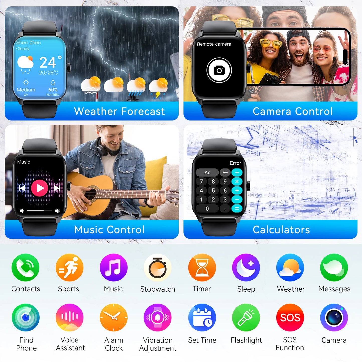 LaNikar QS56 1.83" Smartwatch with Bluetooth Call