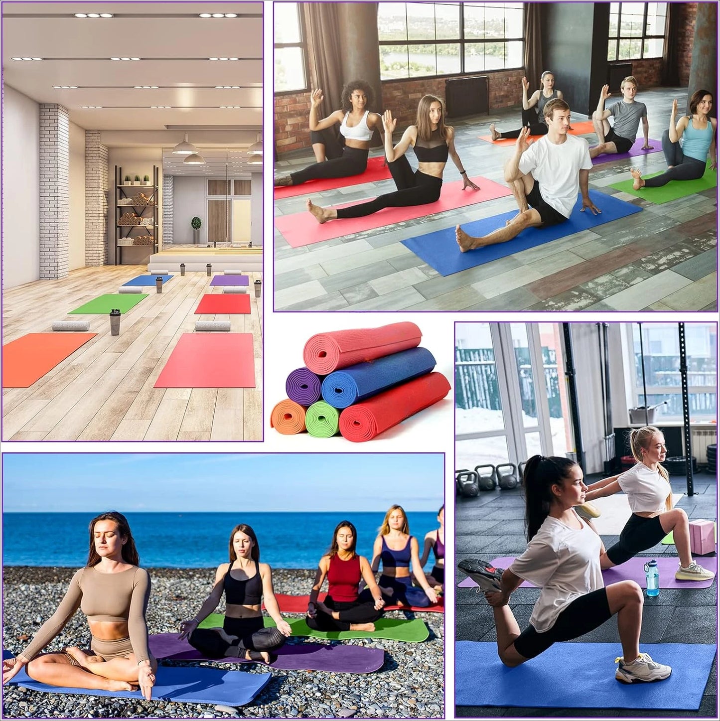 Lightweight Colorful Exercise Mat for Yoga & Fitness