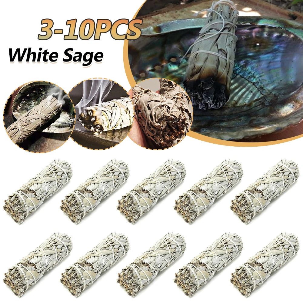 3–10PC Sage Smudge Sticks for Home Cleansing