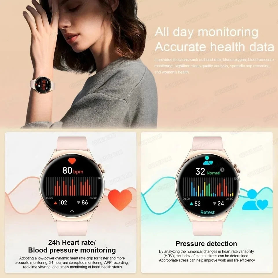 2024 NFC Smartwatch for Women with GPS & Health Monitoring