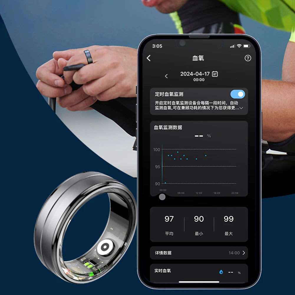 BT Smart Ring Fitness Tracker with Heart Rate & SpO2