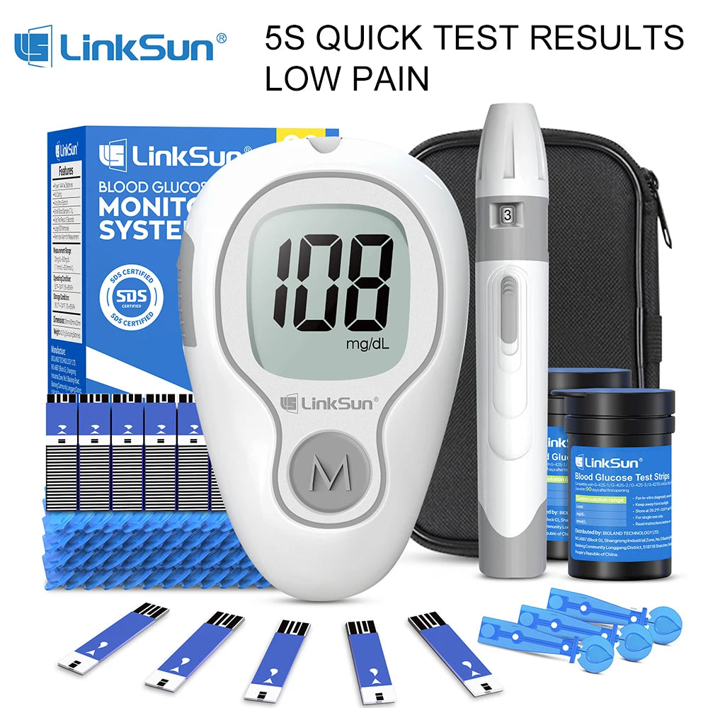 LinkSun G-425-3 No-Code Blood Glucose Meter Kit