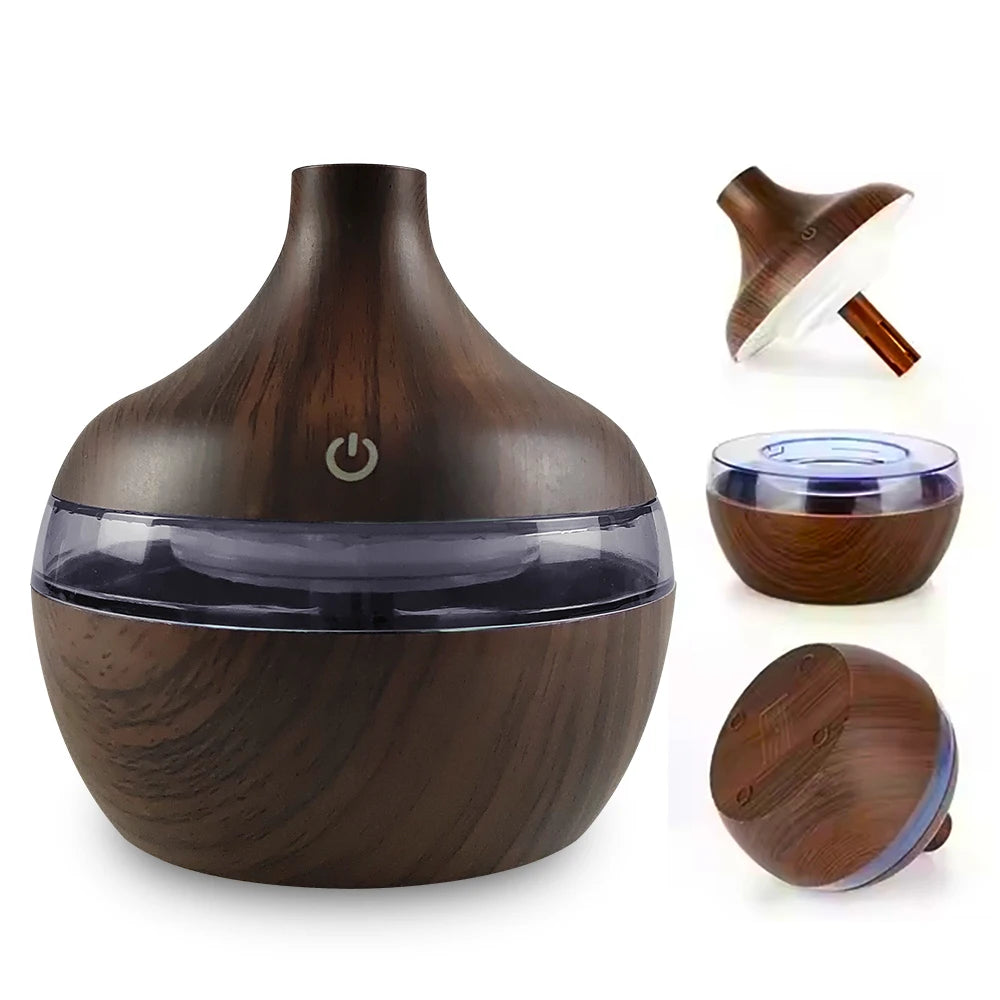 Portable USB Humidifier with LED & Aromatherapy – 300ml