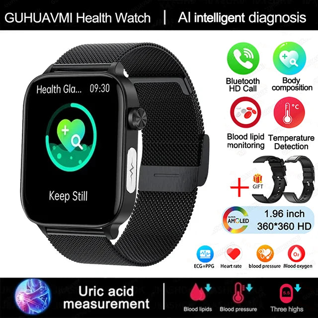 2025 Smartwatch with ECG, PPG & Health Monitoring