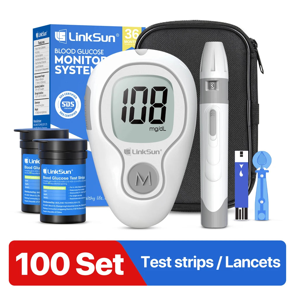 LinkSun G-425-3 No-Code Blood Glucose Meter Kit