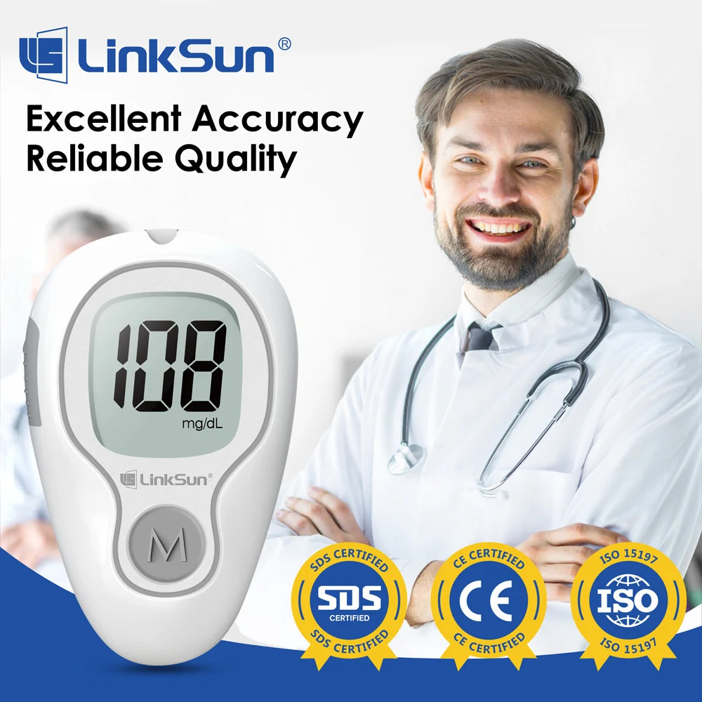 LinkSun G-425-3 No-Code Blood Glucose Meter Kit