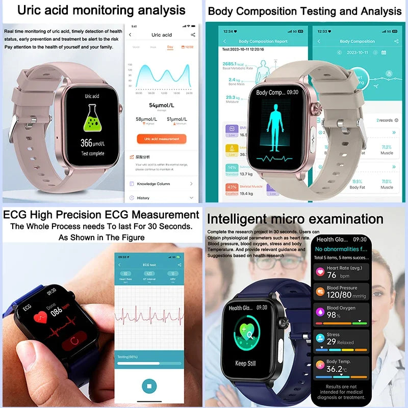 2025 Smartwatch with ECG, PPG & Health Monitoring