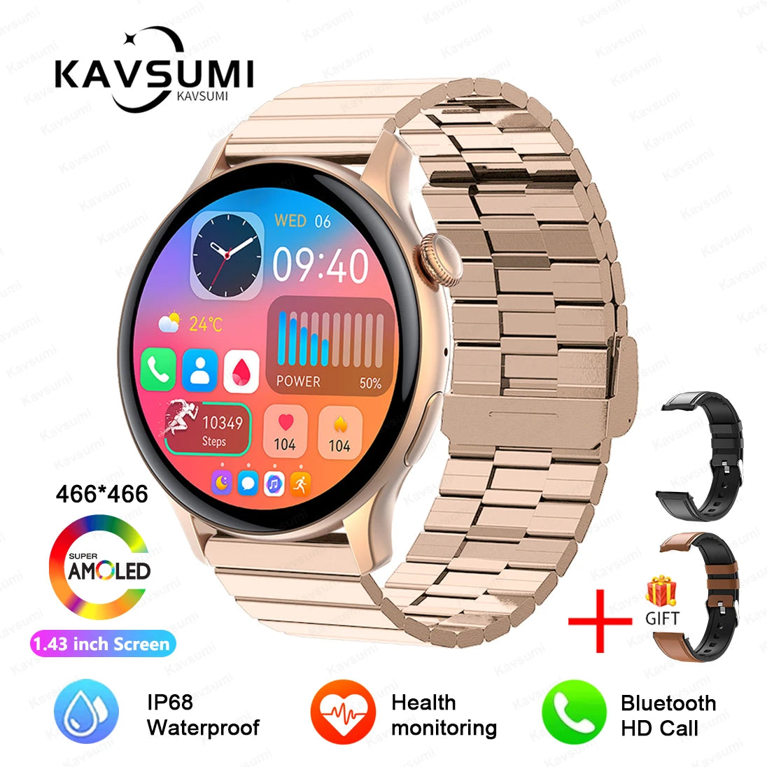2024 NFC Smartwatch for Women with GPS & Health Monitoring