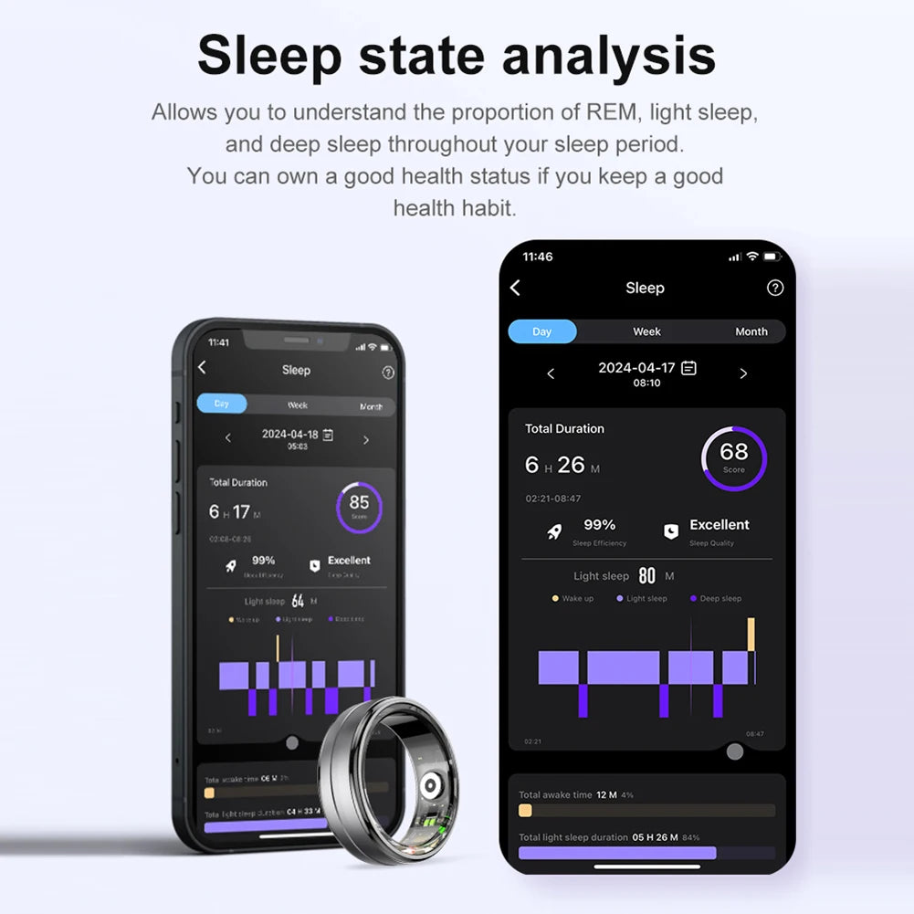 BT Smart Ring Fitness Tracker with Heart Rate & SpO2