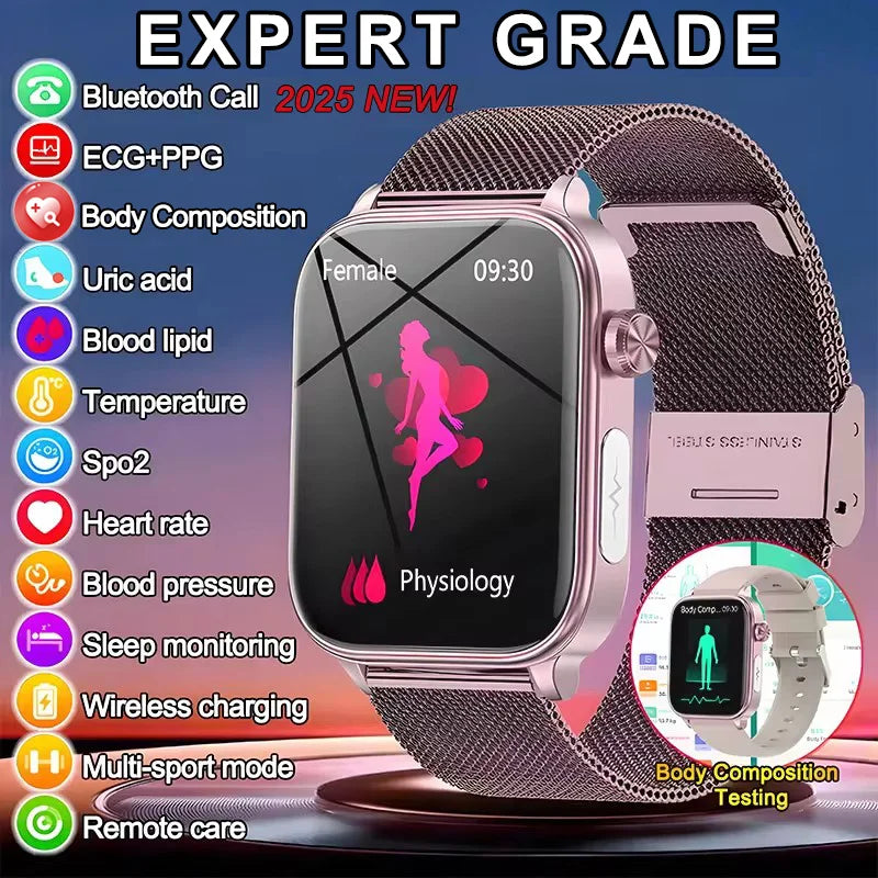 2025 Smartwatch with ECG, PPG & Health Monitoring