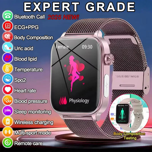2025 Smartwatch with ECG, PPG & Health Monitoring