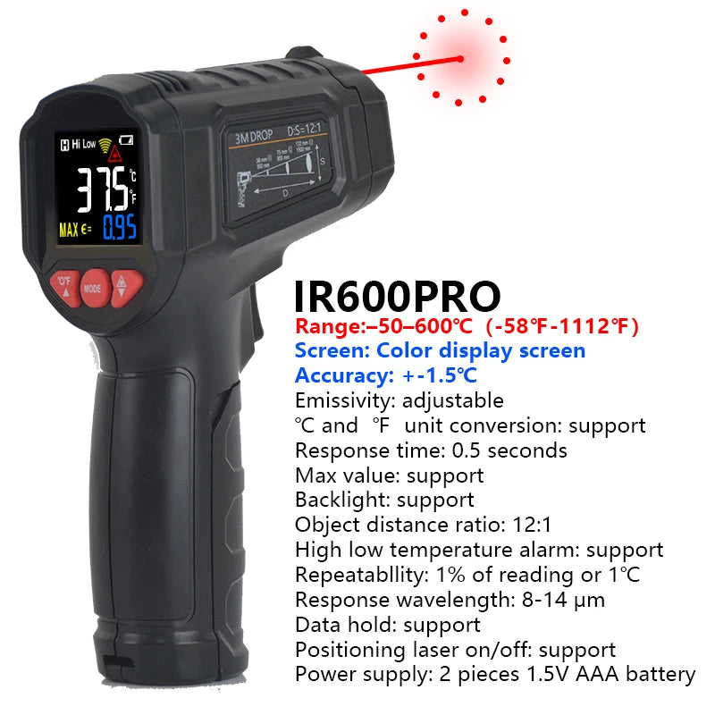 Mestek Digital Infrared Thermometer -50 to 800°C