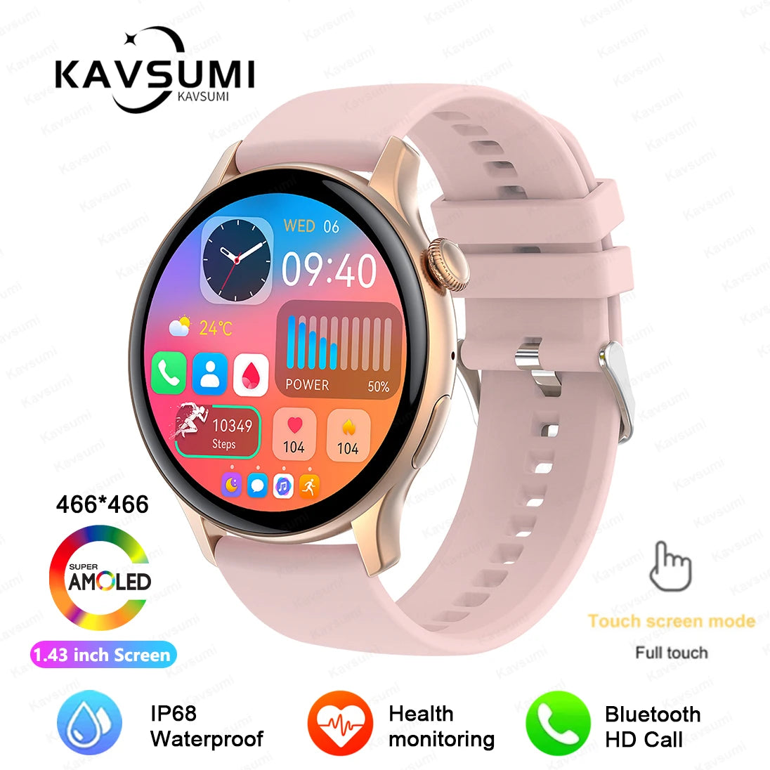 2024 NFC Smartwatch for Women with GPS & Health Monitoring