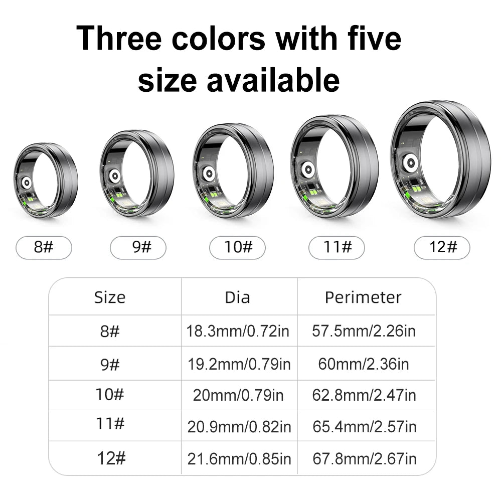 BT Smart Ring Fitness Tracker with Heart Rate & SpO2