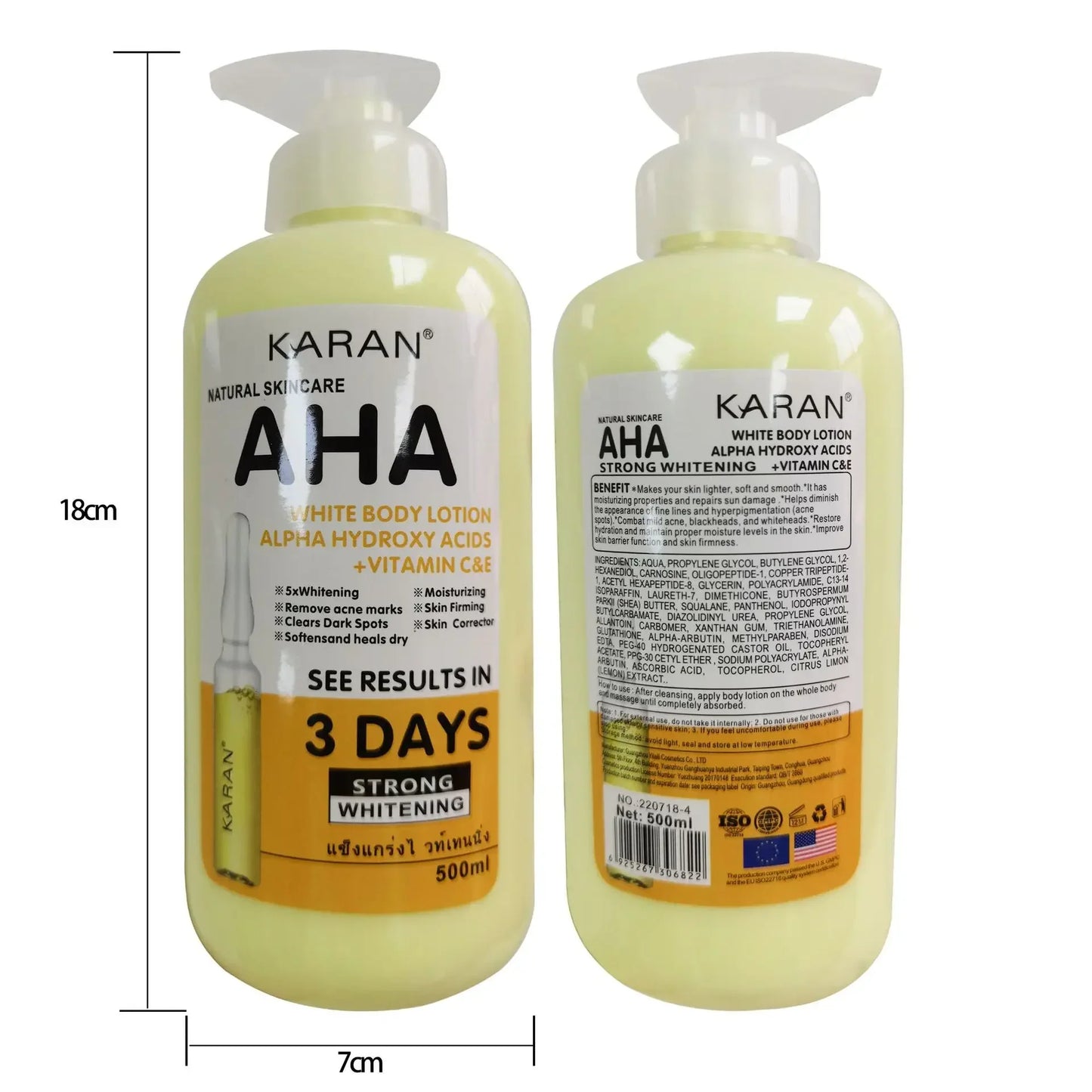 500ml Whitening Body Cream with Vitamin C & E