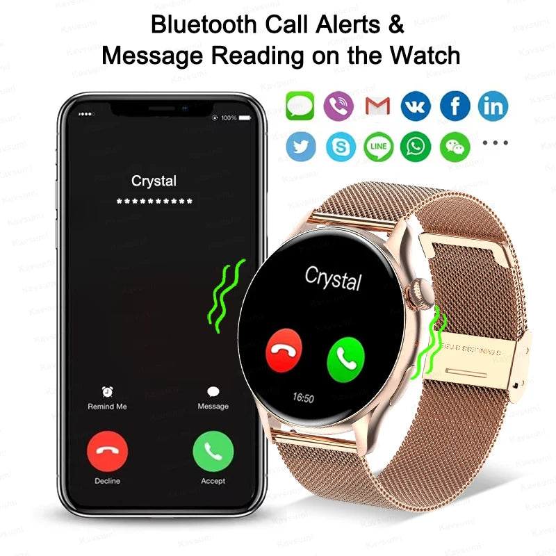 2024 NFC Smartwatch for Women with GPS & Health Monitoring
