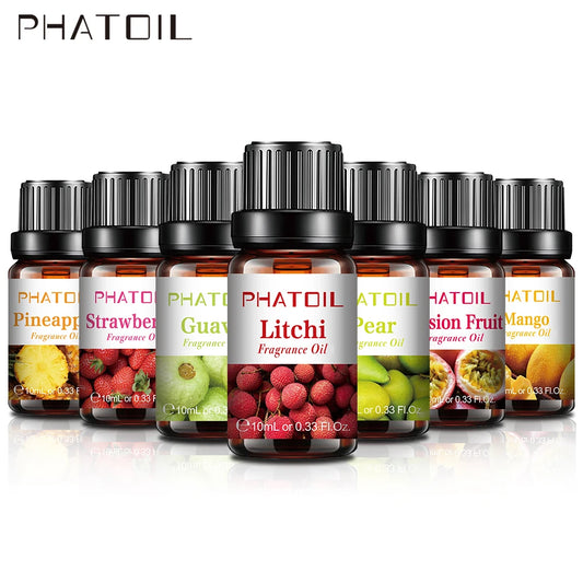 PHATOIL 10ml Fruit Fragrance Oils – 7 Scents for DIY & Aromatherapy