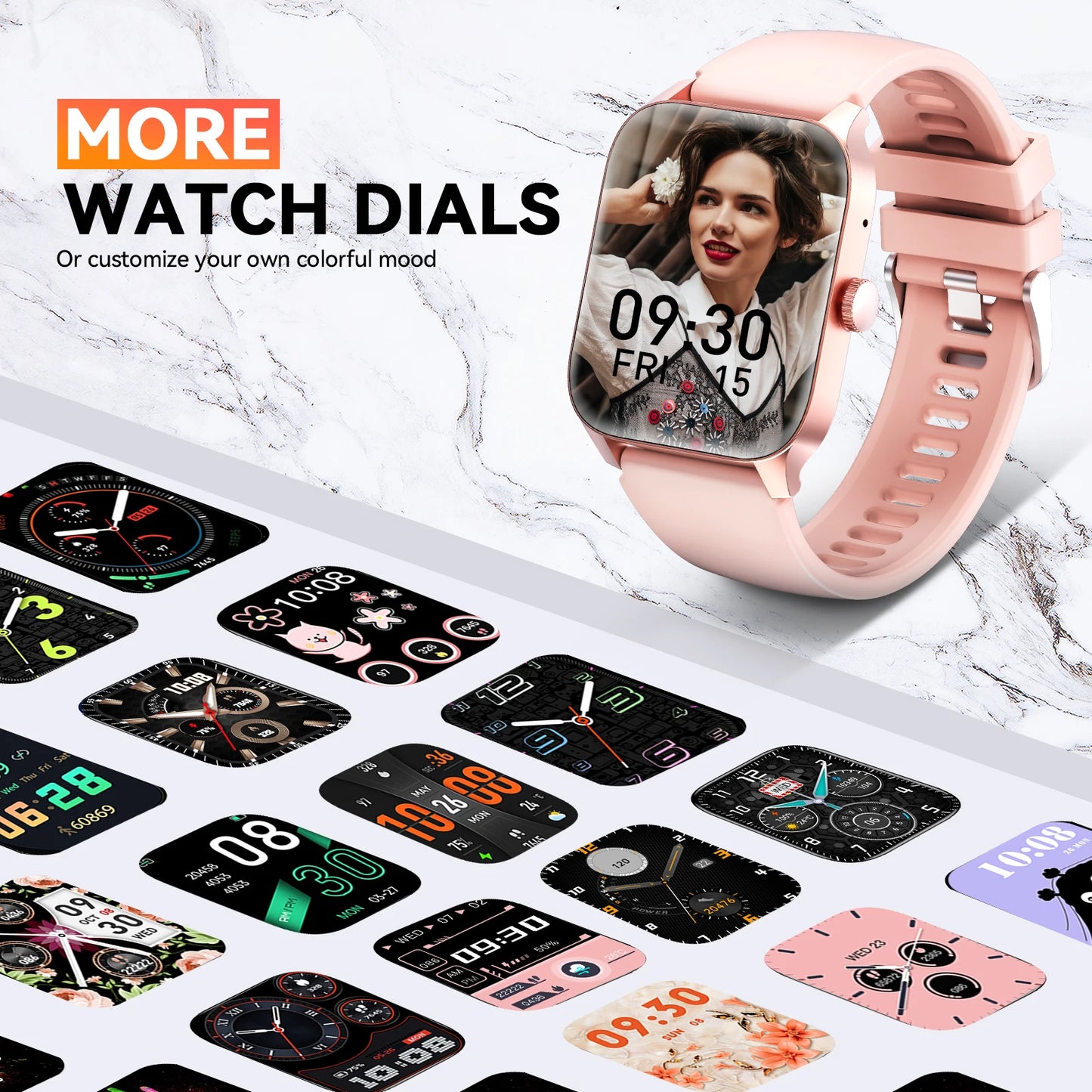 LaNikar QS56 1.83" Smartwatch with Bluetooth Call