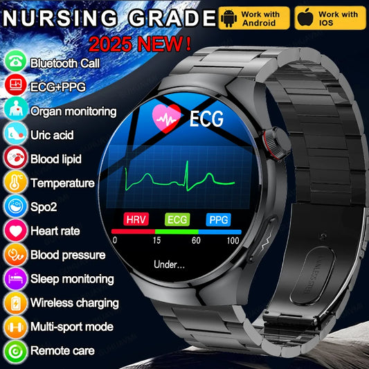 2025 Nursing-Grade Health Smartwatch with ECG, Uric Acid & More