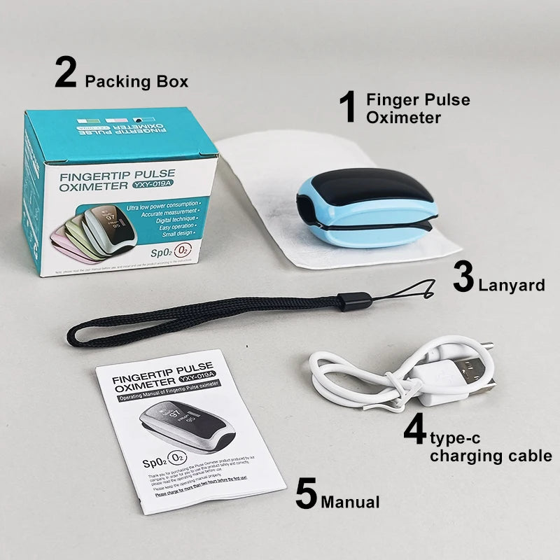 Rechargeable Finger Pulse Oximeter SpO2 & Heart Rate Monitor